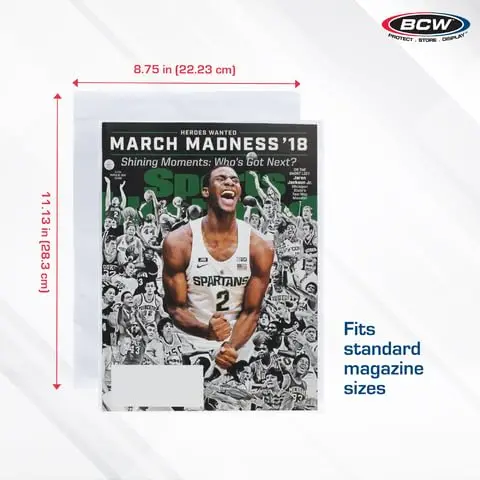BCW Magazine Bags - 200 Count | Fits Standard 8.5 x 11 Inch Magazines | Acid-Free Polypropylene Sleeves for Collectors - view 3