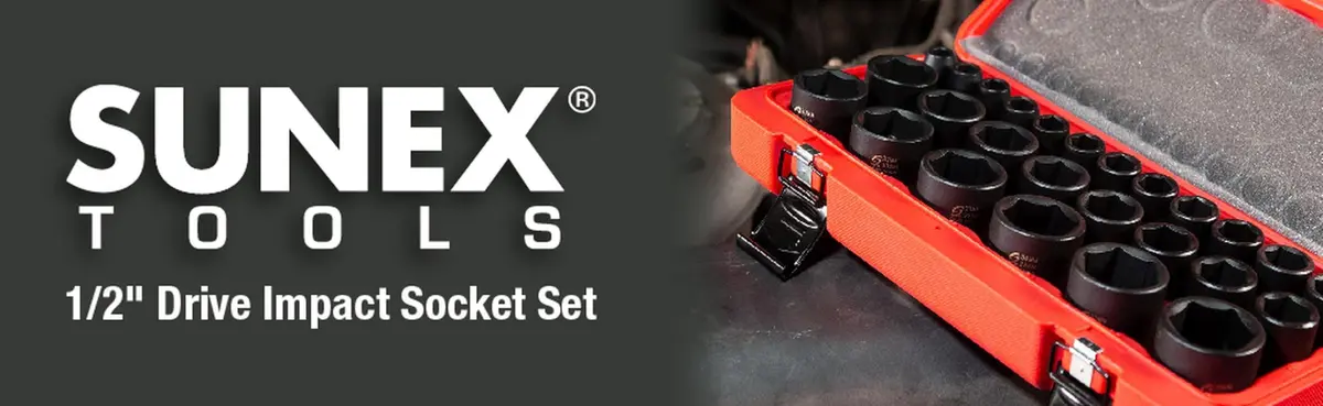 Sunex 2645 1/2 Inch Drive Impact Socket Set 26-Piece, Metric, 10mm-36mm | Heavy Duty Alloy Steel for Automotive - view 6