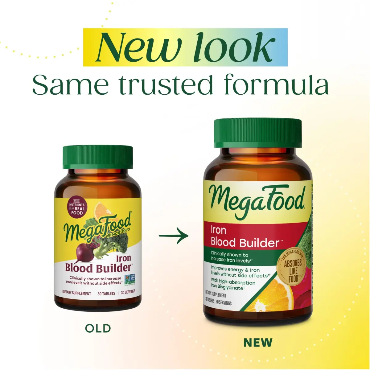 MegaFood Blood Builder Iron Supplement Vegan 180 Tablets | Energy Support with Iron Bisglycinate & B12 - view 2