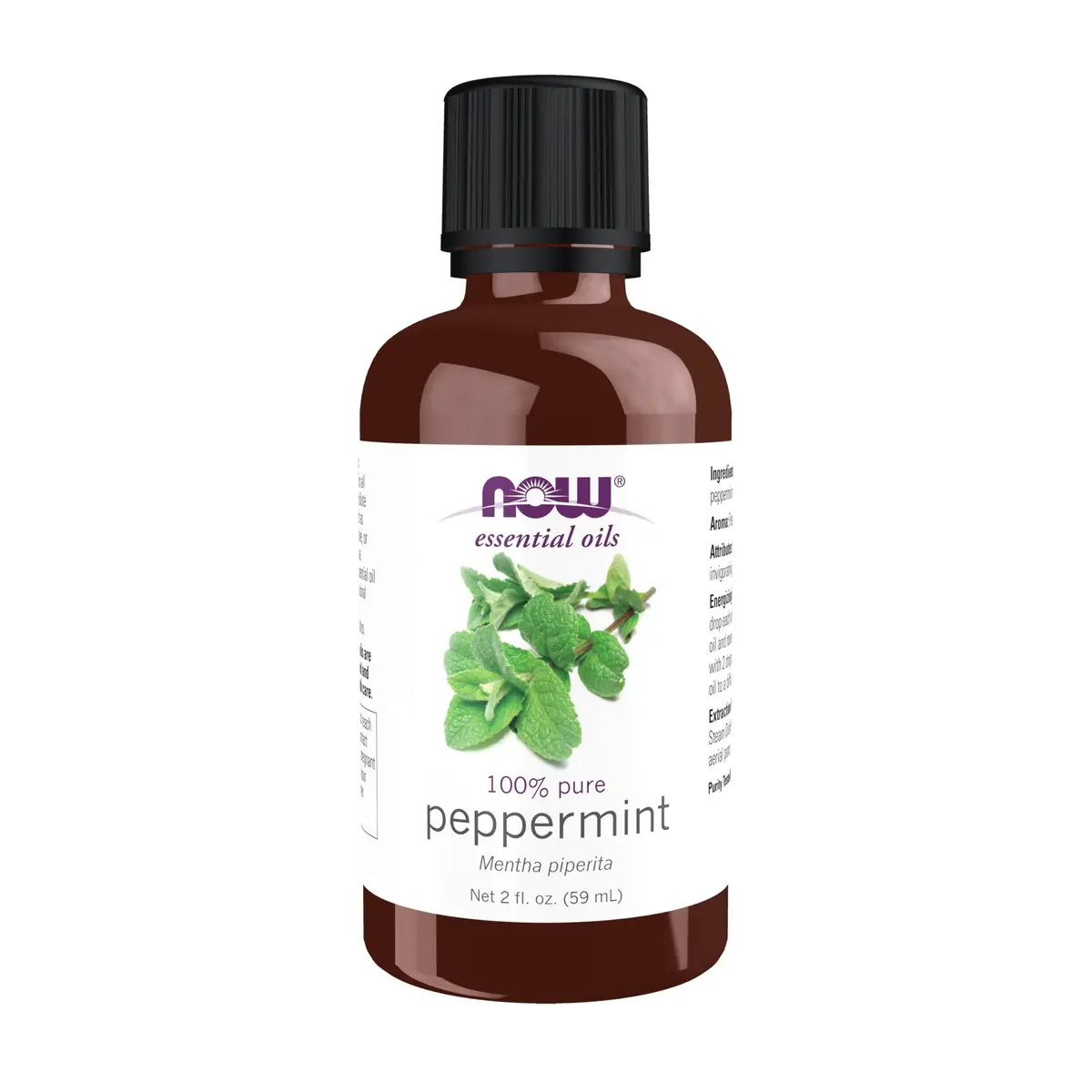 NOW Peppermint Essential Oil 59ml (2 Fl Oz) | Invigorating, Pure, Steam Distilled - main product image