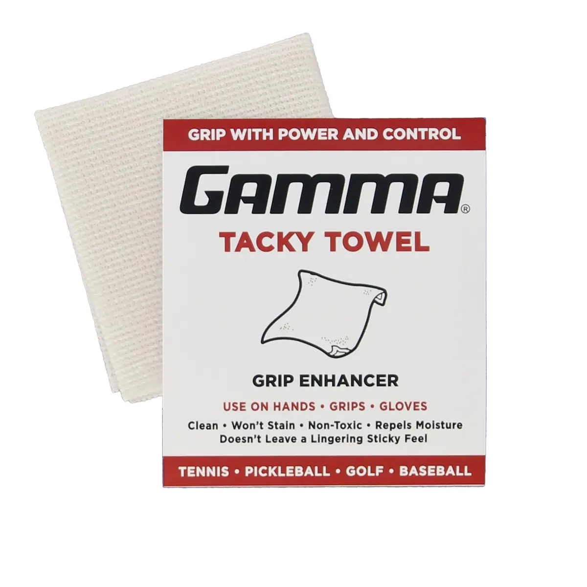 GAMMA Tacky Towel 8"x5" | Non-Toxic Grip Traction Enhancer for Tennis & Golf - main product image