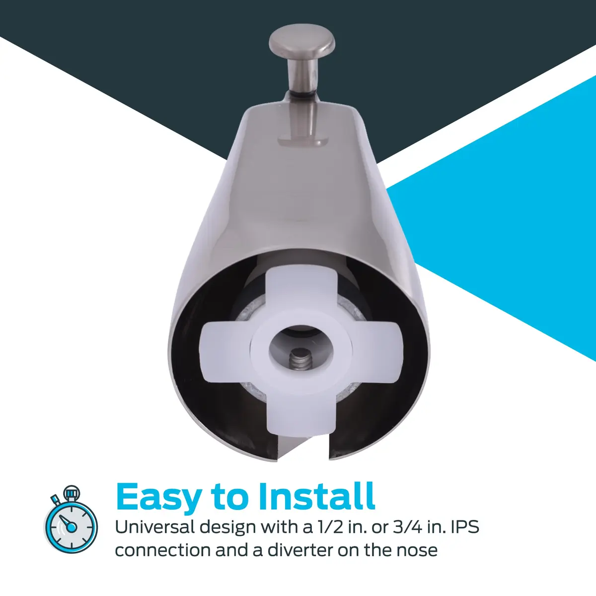EZ-FLO Adjustable Diverter Spout 14.6 cm (5.75 inch) Chrome | Wall Mount Tub Faucet with Diverter - view 5