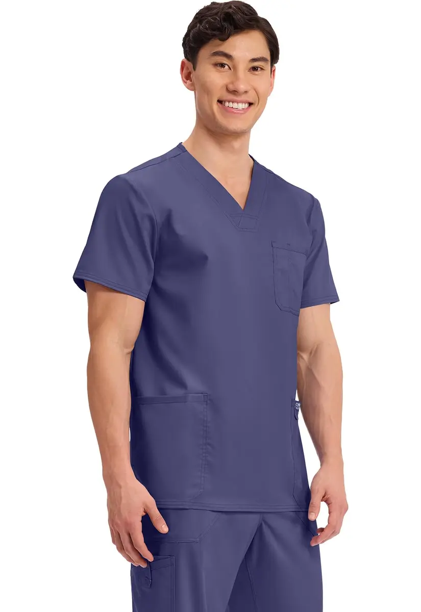 Cherokee WW Revolution V-Neck Scrub Top for Men with 3 Pockets Grape | Professional Medical Uniform - view 5