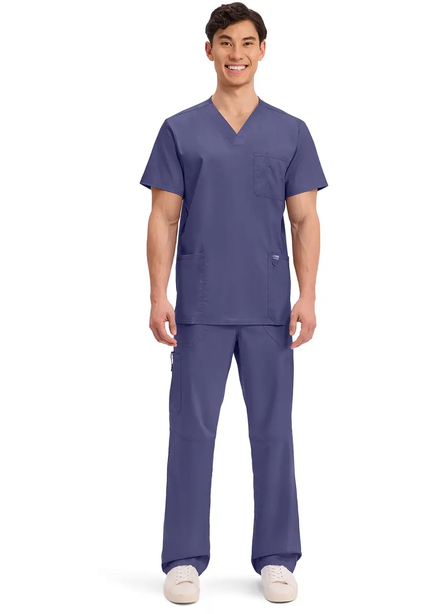 Cherokee WW Revolution V-Neck Scrub Top for Men with 3 Pockets XL Grape | Professional Healthcare Uniform - view 6