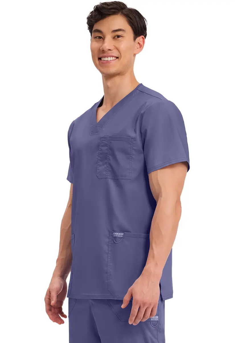 Cherokee WW Revolution V-Neck Scrub Top for Men with 3 Pockets XL Grape | Professional Healthcare Uniform - view 2