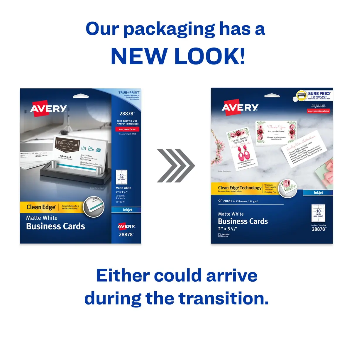Avery Clean Edge Printable Business Cards 2" x 3.5" (90 Cards) | Inkjet Printer Optimized - view 2