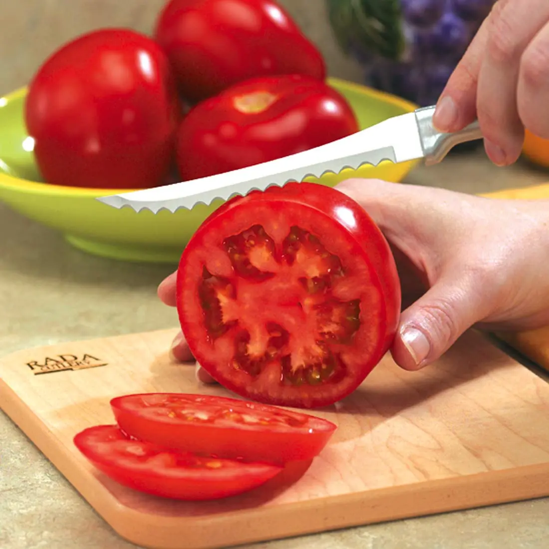 RADA Tomato Slicer Knife (R126), Silver, Pack of 6 | Effortless Tomato Slicing with Dual-Serrated Blade - view 5