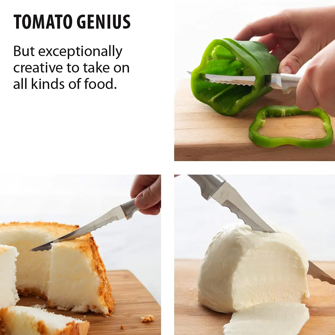 RADA Tomato Slicer Knife (R126), Silver, Pack of 6 | Effortless Tomato Slicing with Dual-Serrated Blade - view 3