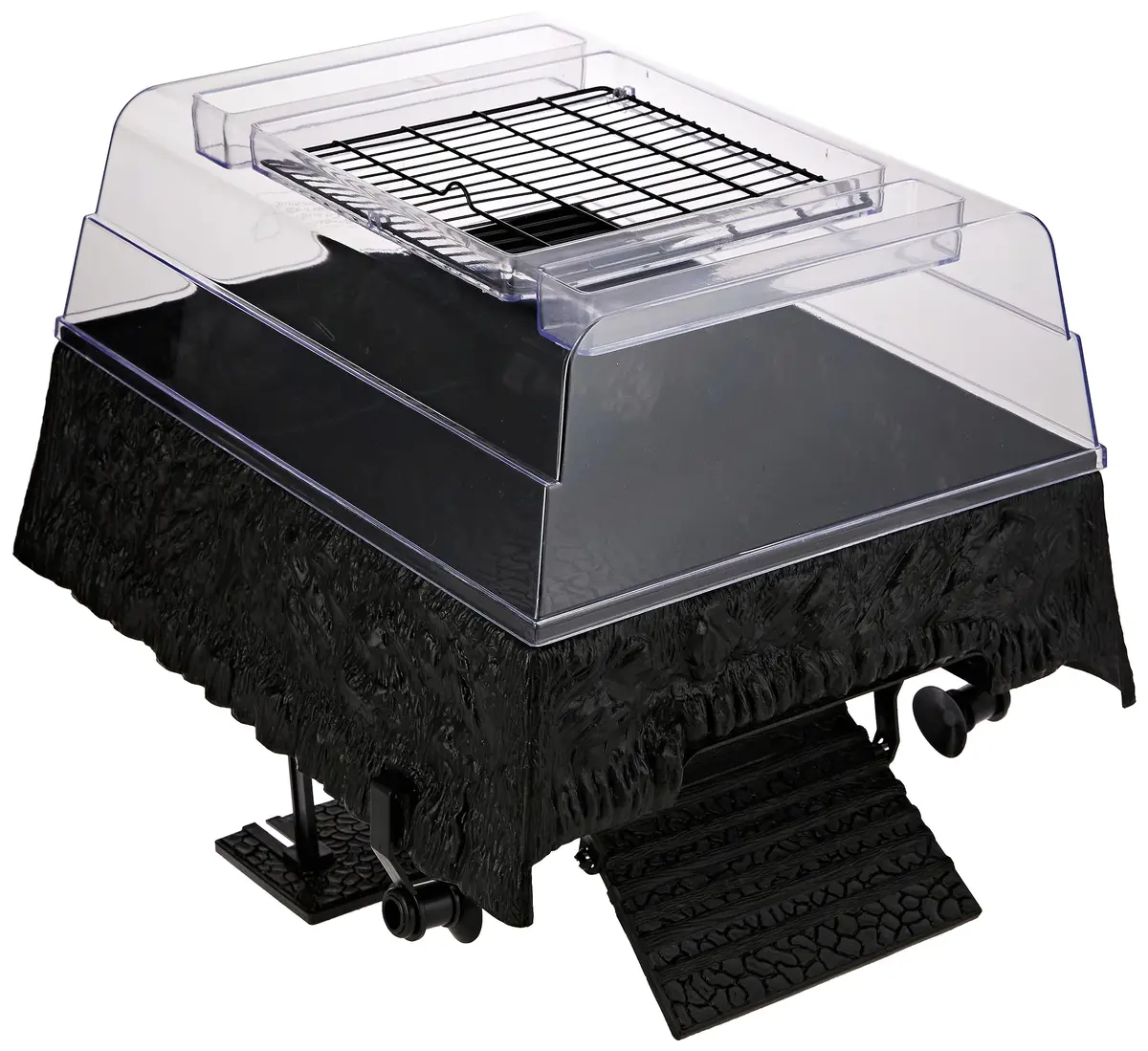 Penn-Plax Reptology Turtle Topper – Above Tank Basking Platform for 55 Gallon Tanks, Black - main product image