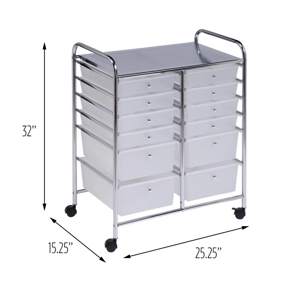 Honey-Can-Do 12-Drawer Rolling Cart 66cm (26in) | Mobile Organizer for Crafts & Office - view 8