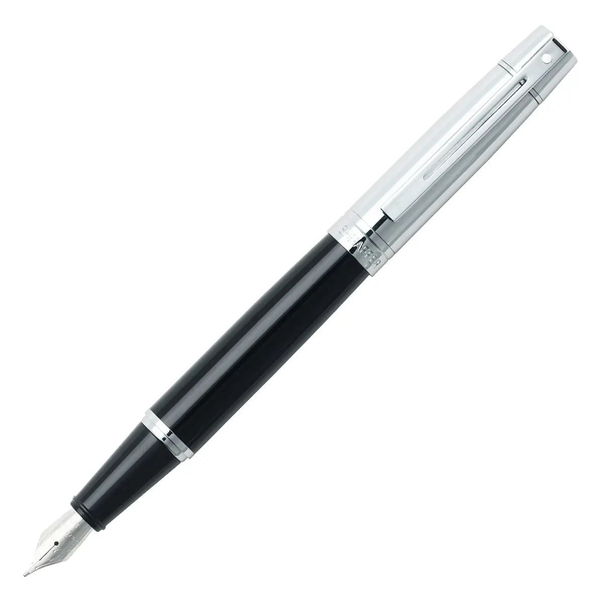 Sheaffer Fountain Pen 1 Count | Glossy Black & Chrome, Fine Nib, Elegant Design - main product image