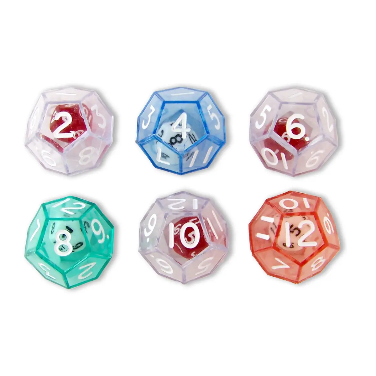 Koplow Games 12-Sided Double Dice Set Classroom Accessories Multicolor | 6 Dice - main product image