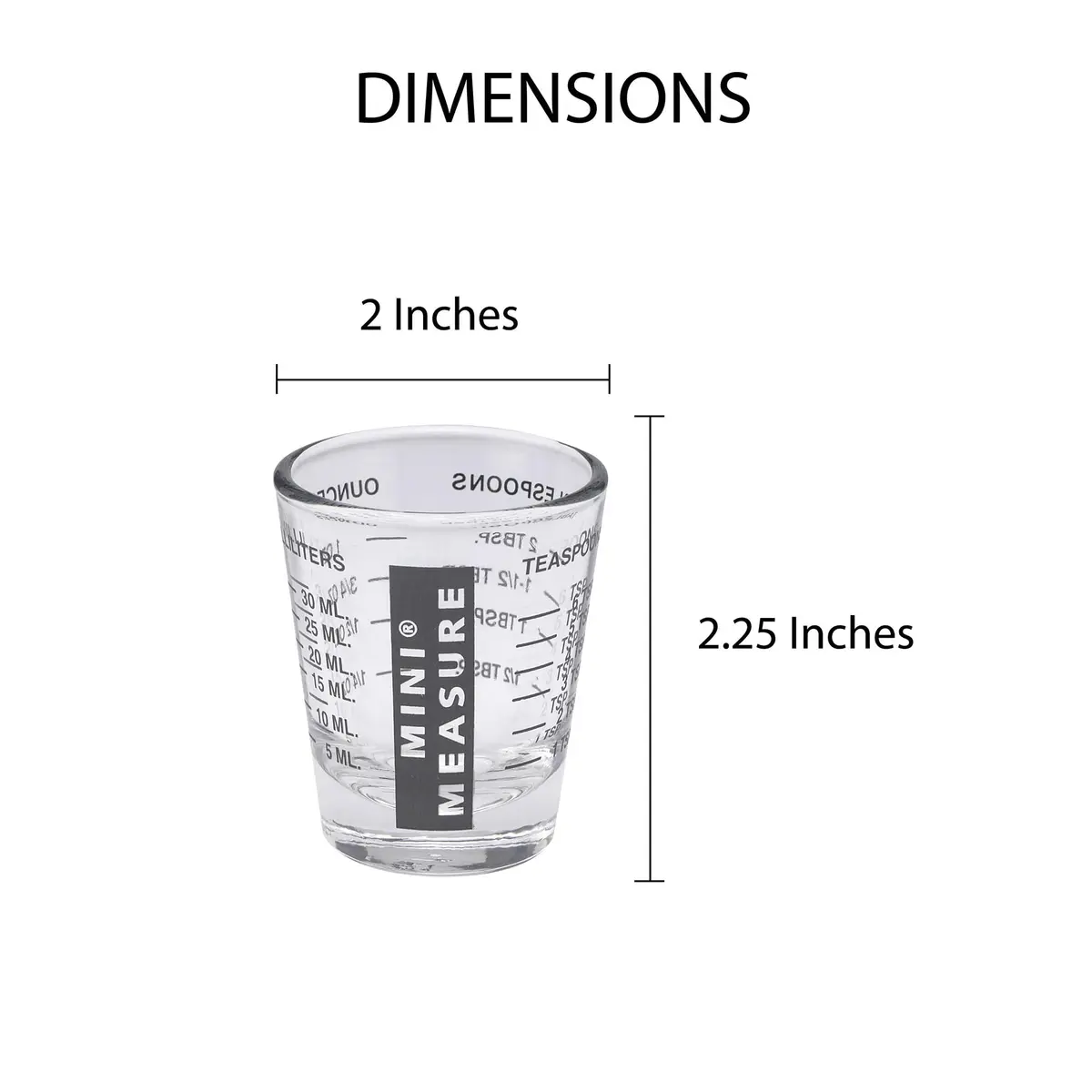Kolder Mini Measure Heavy Glass 20-Measurement Shot Glass | Precise Liquid & Dry Measuring - view 2