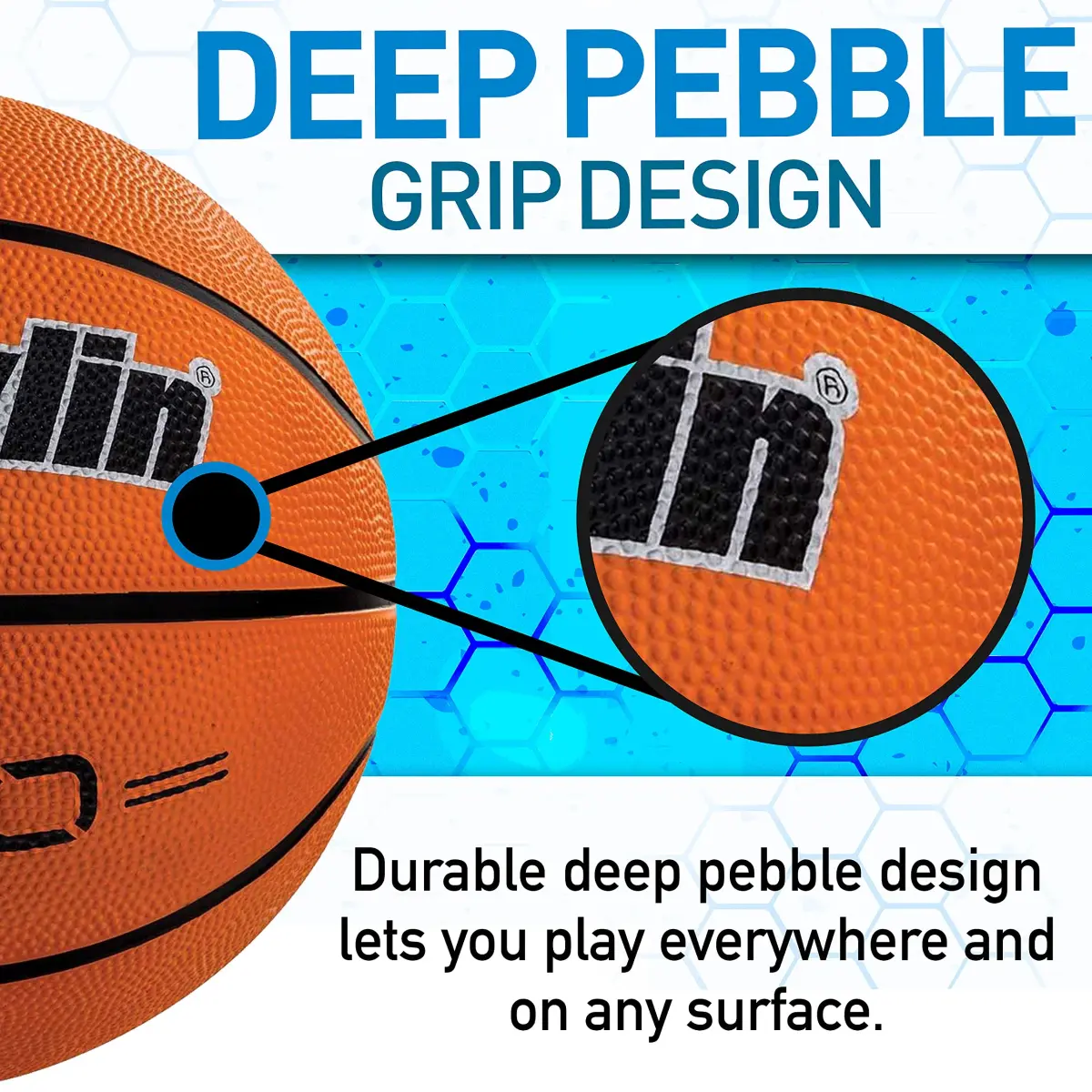 Franklin Sports Grip-Rite 100 Basketball Size 6 (28.5") | Official Women's & Youth Indoor/Outdoor Rubber Ball - view 4