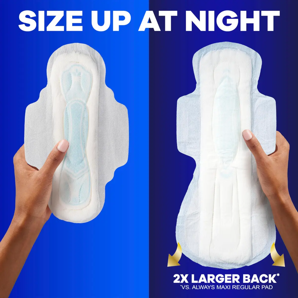 Always Maxi Feminine Pads Size 5 Extra Heavy Overnight With Wings Unscented 20 Count | 100% Leak Free Comfort - view 6