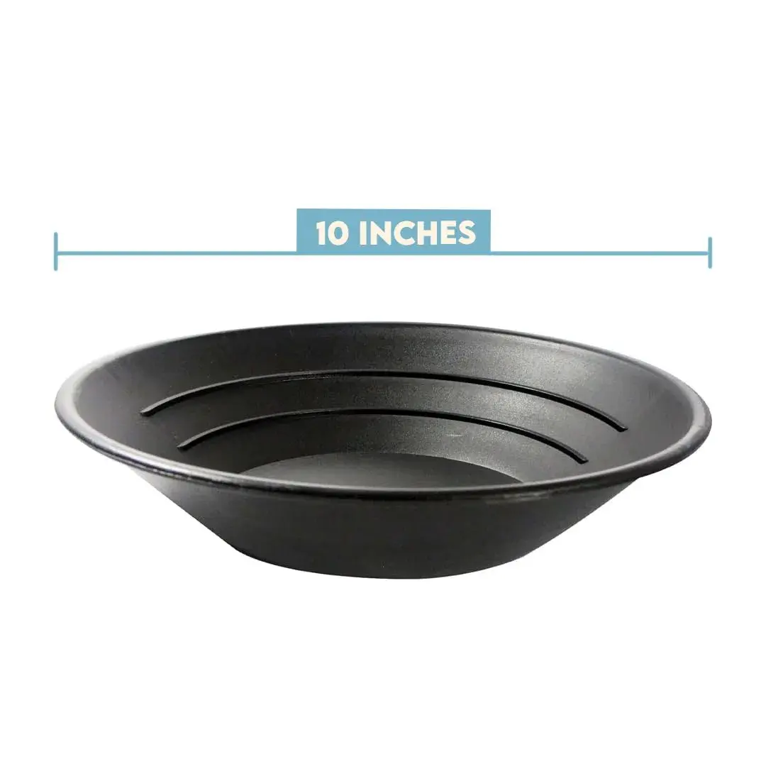 SE 10” Black Plastic Gold Pan with Riffles | Lightweight Prospecting Tool - view 5