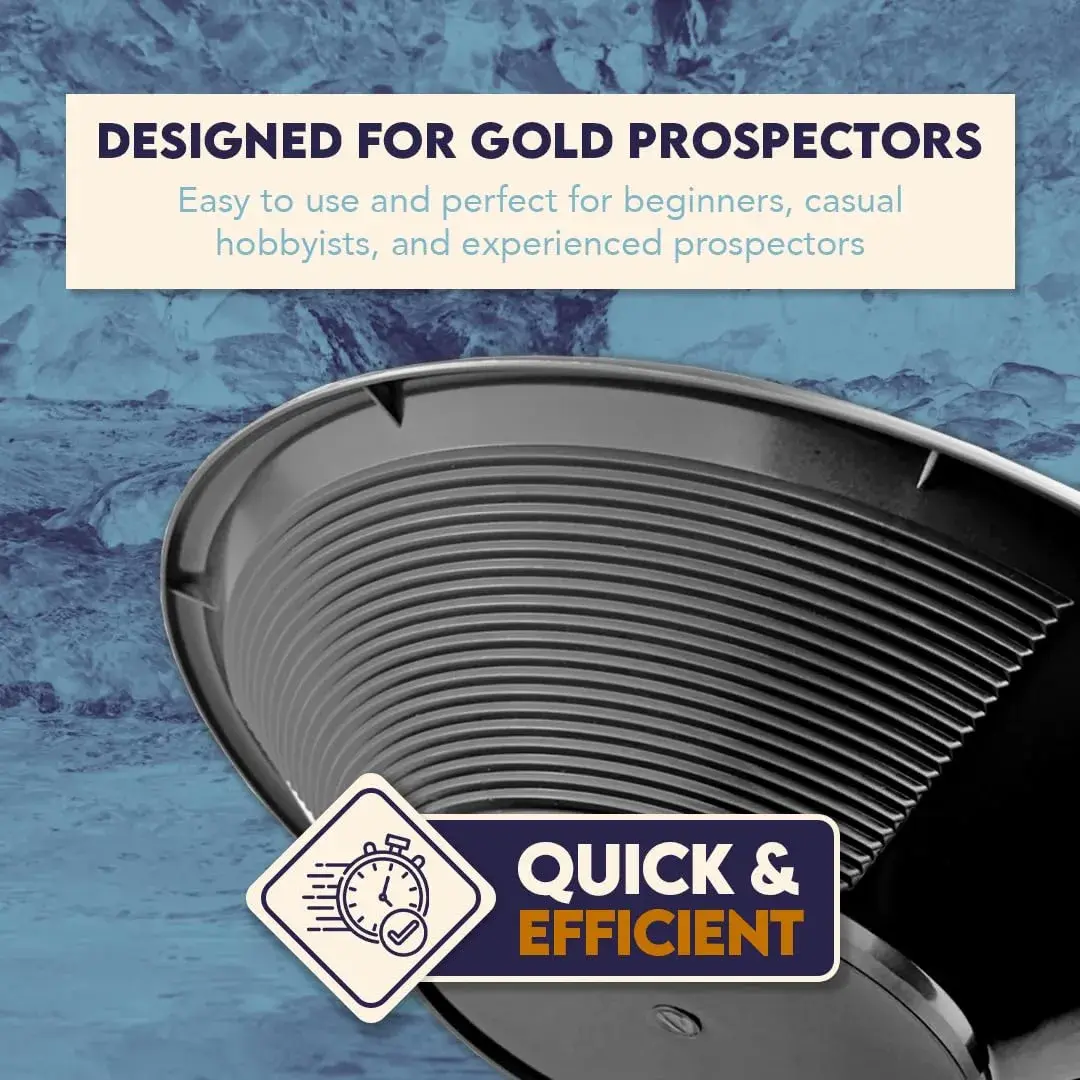 SE 10” Black Plastic Gold Pan with Riffles | Lightweight Prospecting Tool - view 7