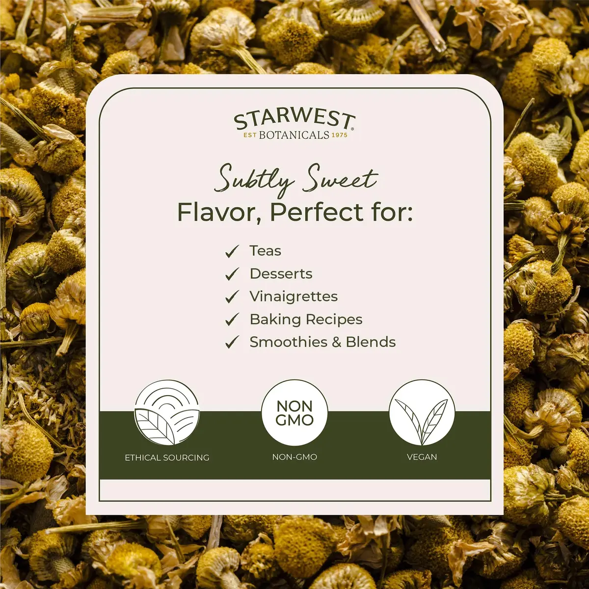 Starwest Botanicals Organic Chamomile Flowers Whole - 16 Oz | Pure Egyptian Herb for Tea & Baking - view 3