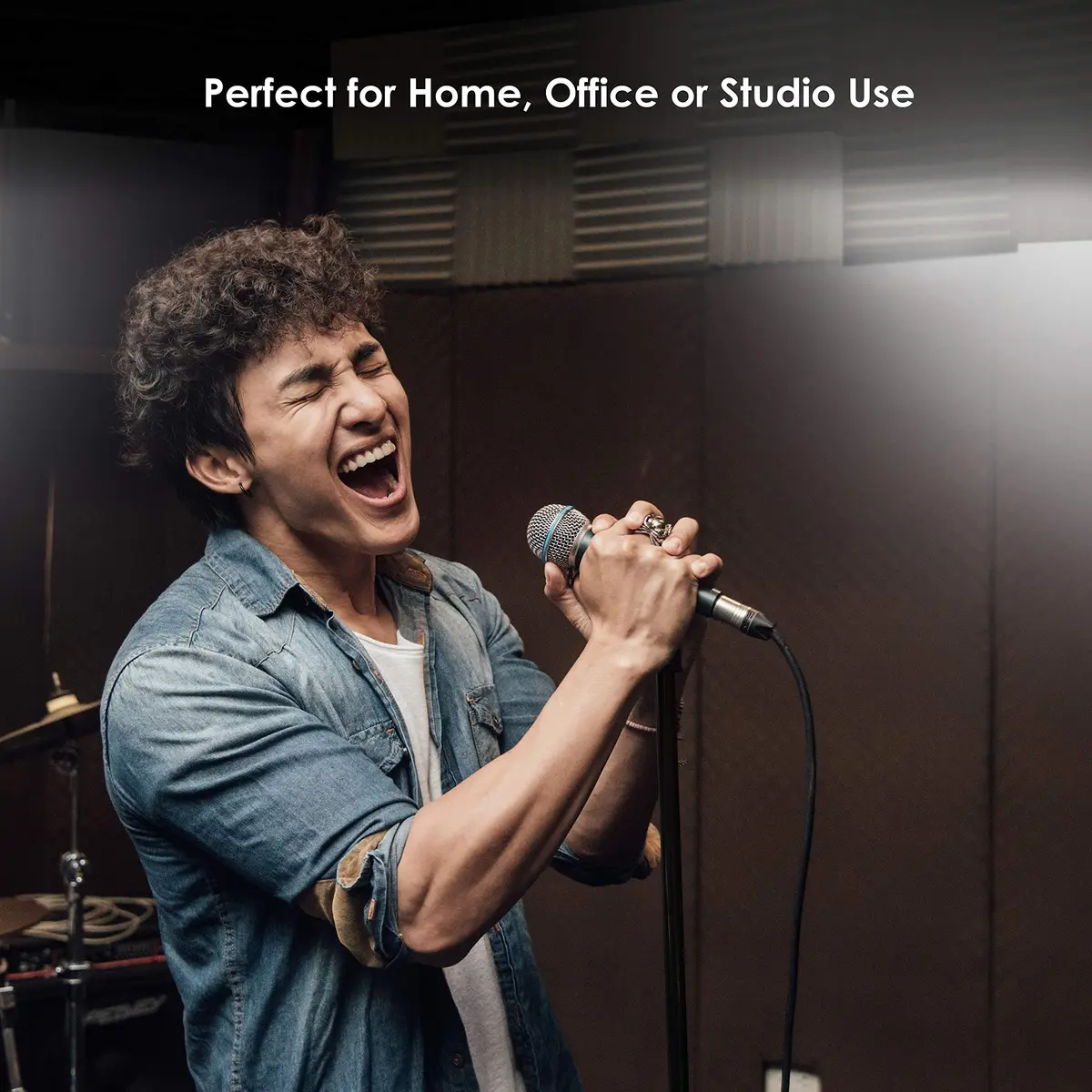 Pyle Microphone Stand - Universal Floor Standing Adjustable Heavy Base for Singing & Recording (2.8' - 5' ft., 9.8" diameter) - view 6