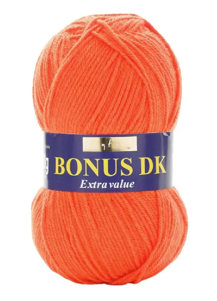 Sirdar Hayfield Bonus DK Yarn Bright Orange 100g | 100% Acrylic for Knitting & Crochet - main product image