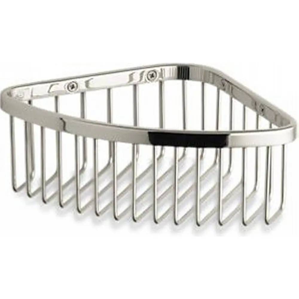 Kohler K-1896-SN Medium Shower Basket Vibrant Polished Nickel | Corner Mount, Corrosion-Resistant - main product image