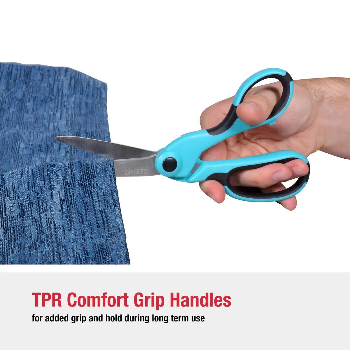 SINGER ProSeries 8.5-inch Heavy-Duty Bent Fabric Scissors, Tailor Comfort Grip | Cuts Multiple Fabric Layers Easily - view 5