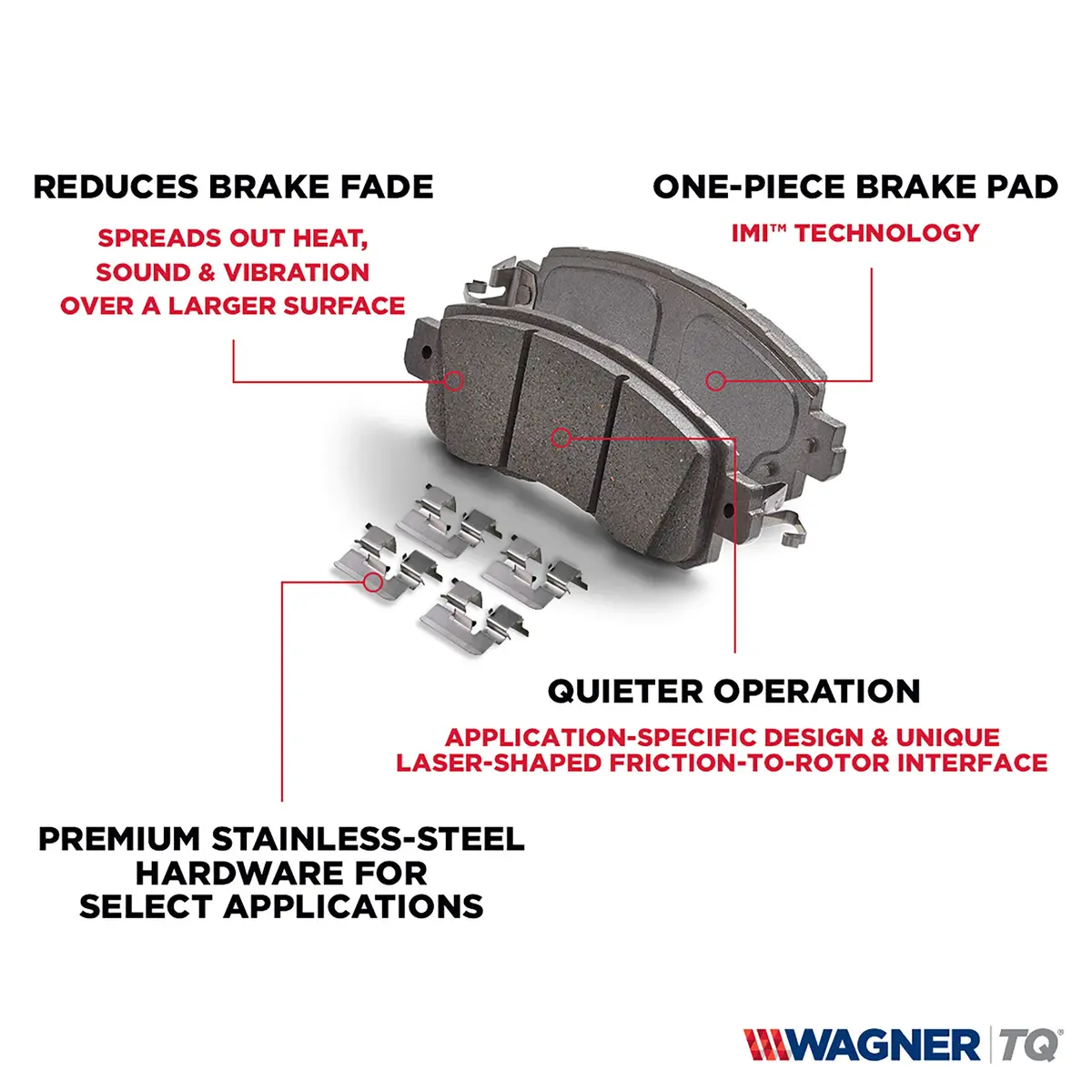 Wagner Brake ThermoQuiet QC990 Ceramic Disc Brake Pad Set | Quieter, Long-Lasting, Zero Copper - view 6