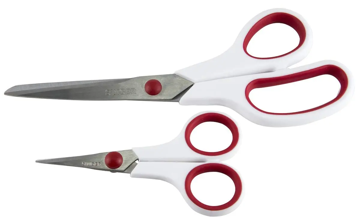 Singer Fabric & Craft Scissors Set, Red & White, 8.5-inch & 4.75-inch | Stainless Steel Blades for Precision & Comfort - view 2