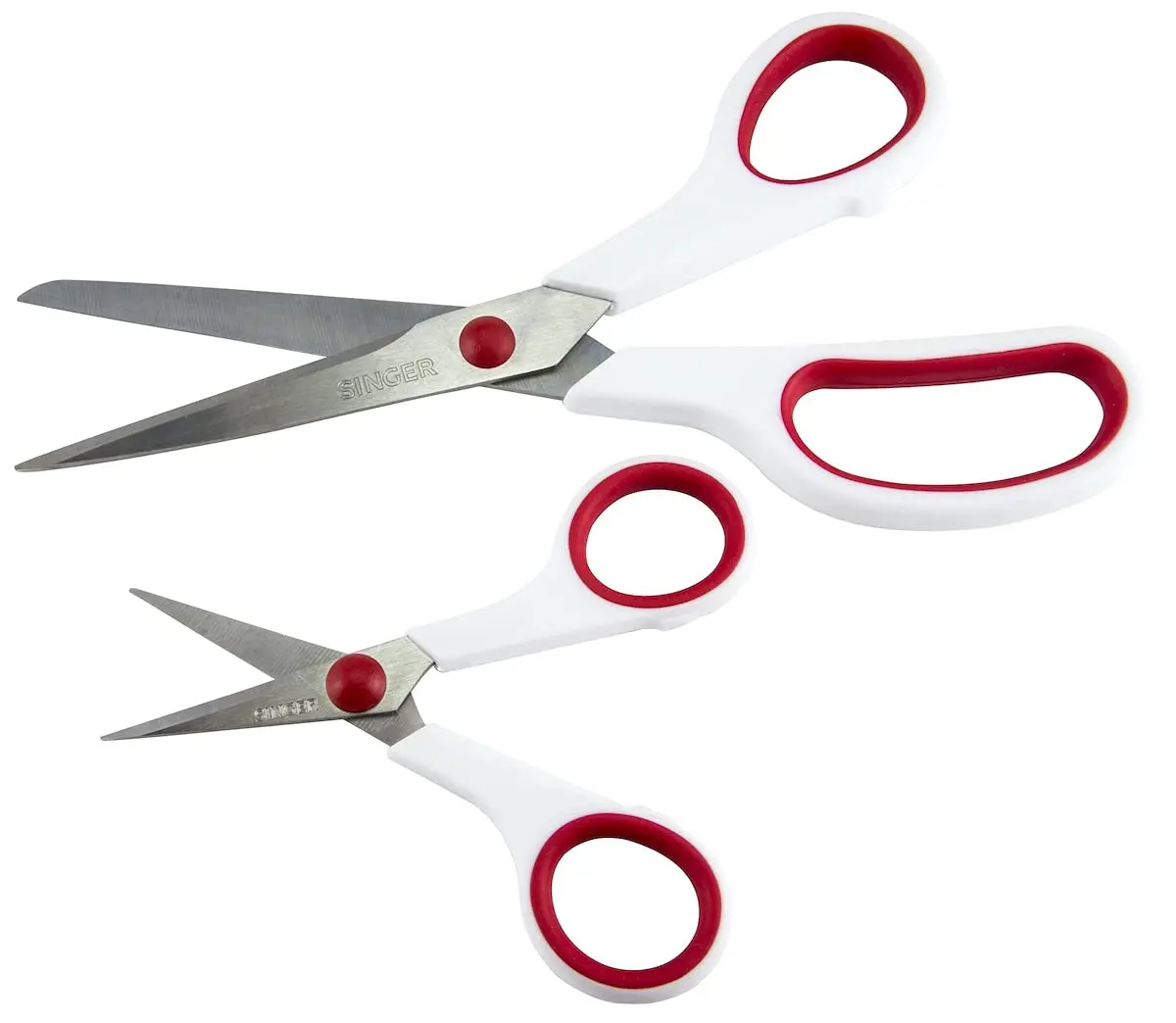 Singer Fabric & Craft Scissors Set, Red & White, 8.5-inch & 4.75-inch | Stainless Steel Blades for Precision & Comfort - view 3