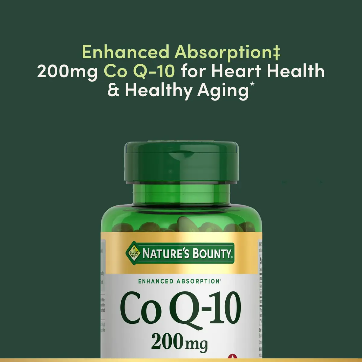 Nature's Bounty CoQ10 200mg Softgels (80 Count) | Supports Heart Health & Cellular Energy - view 3