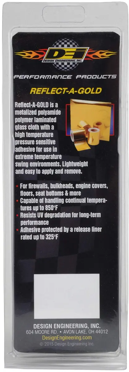 Design Engineering Reflect-A-Gold High Temp Adhesive Sheet 12" x 12" | Heat Reflective, Up to 850°F, Lightweight & Easy to Apply - view 7