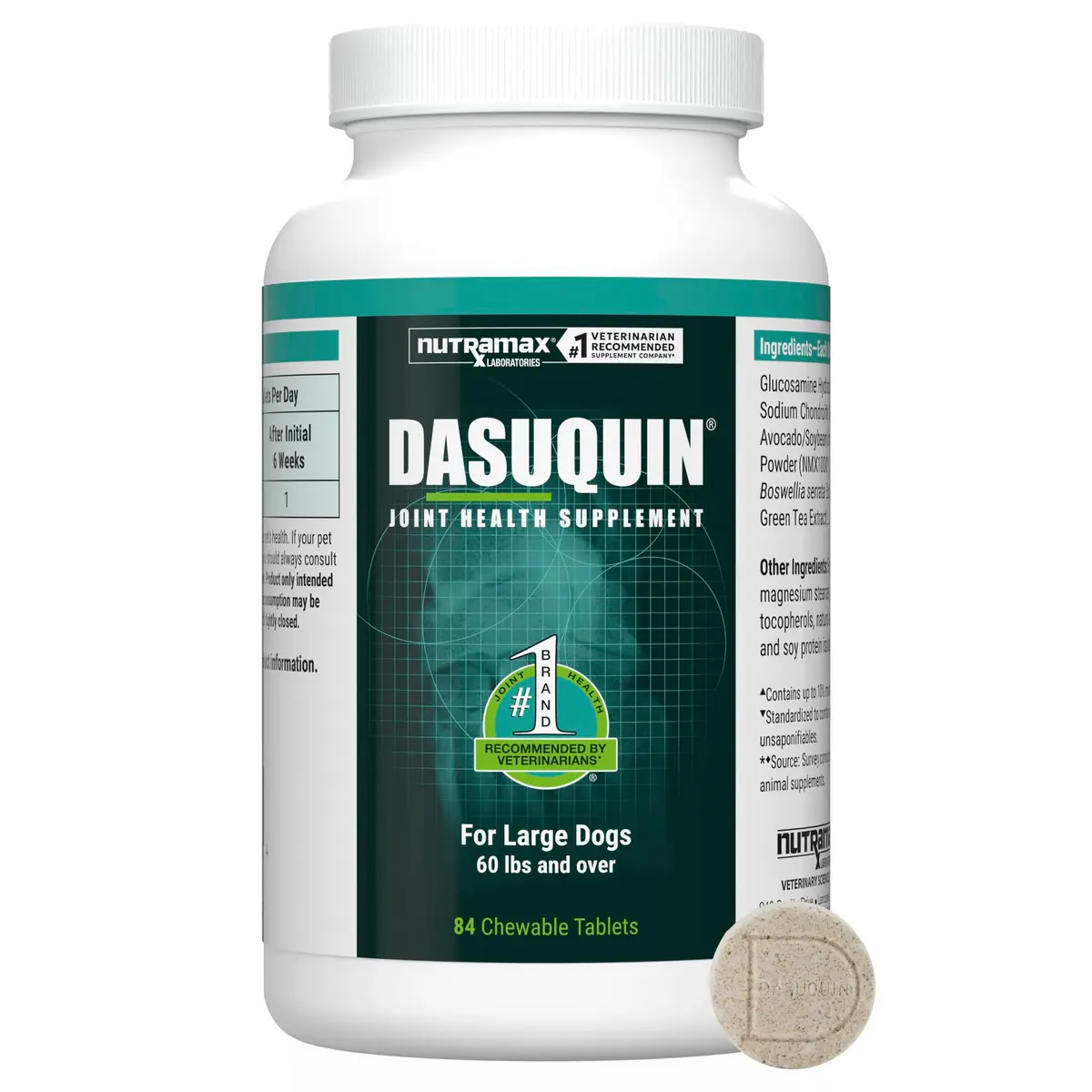 Nutramax Dasuquin Joint Health Supplement Large Dogs Chew Tablets 84 Count (2.3 kg / 5 lb) | Vet-Recommended Canine Mobility Support - main product image
