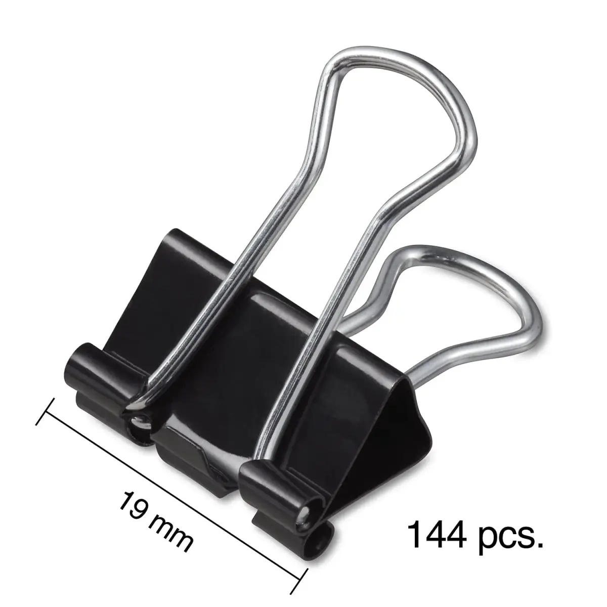 STAPLES Small Binder Clips 0.38" Capacity, Black, 144 Pack | Tempered Steel Construction for Documents & Office Use - view 5