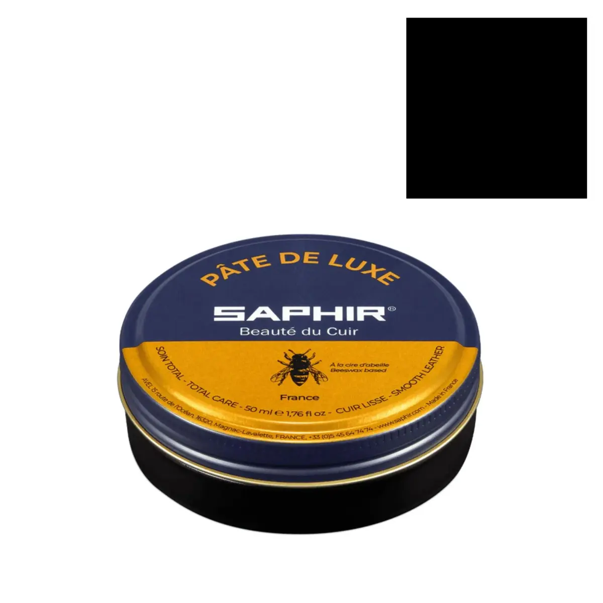 SAPHIR Pate De Luxe Natural Wax Shoe Polish 50ml (1.7 Fl Oz) | Professional Grade Mirror Shine - main product image