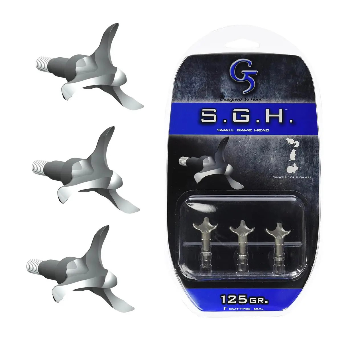 G5 Outdoors Small Game Head 125 gr. | 3 Blade Stainless Steel Broadhead for Small Game - view 2