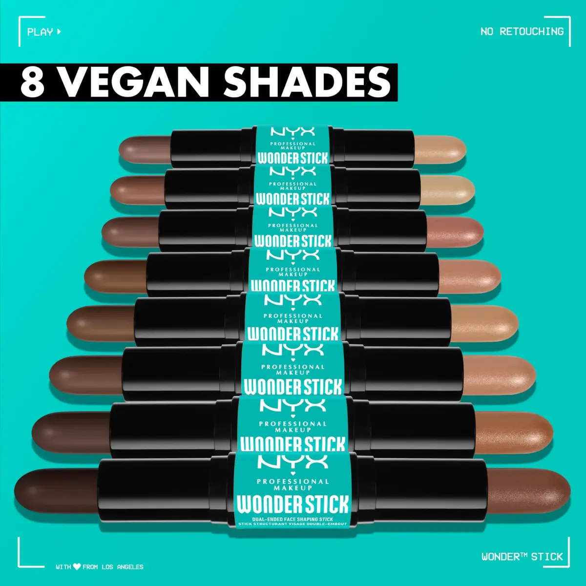 NYX PROFESSIONAL MAKEUP Wonder Stick, Medium Tan | Contour & Highlight Duo - view 5