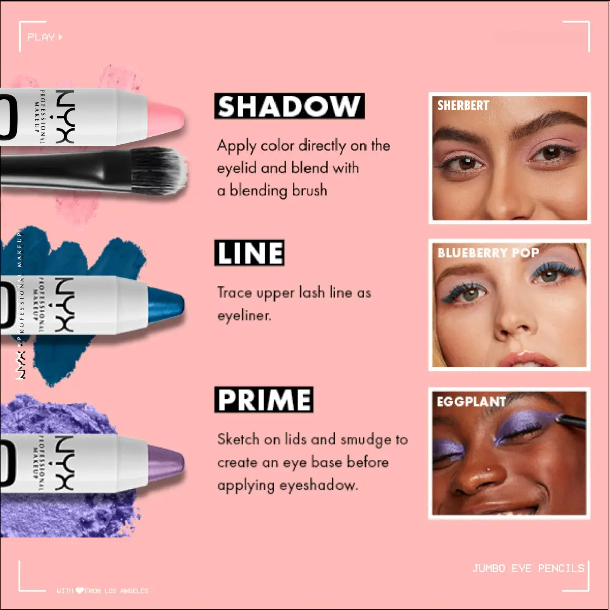 NYX PROFESSIONAL MAKEUP Jumbo Eye Pencil Blueberry Pop (Blue) 0.18 oz (5 ml) | Blendable Eyeshadow Stick & Eyeliner - view 6
