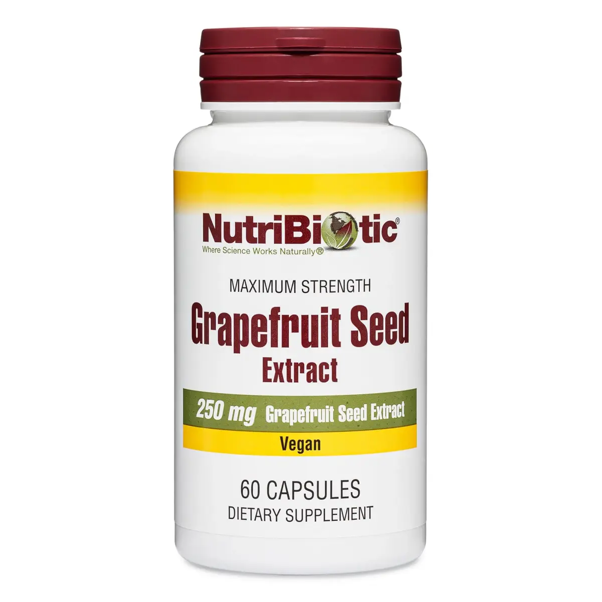 NutriBiotic Grapefruit Seed Extract Capsules 250 mg 60 Count | Maximum Strength with Bioflavonoids - main product image