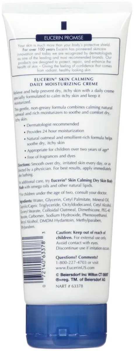 Eucerin Skin Calming Fragrance Free Crème 236ml (8 Oz) | Dermatologist Tested for Dry Skin - view 3