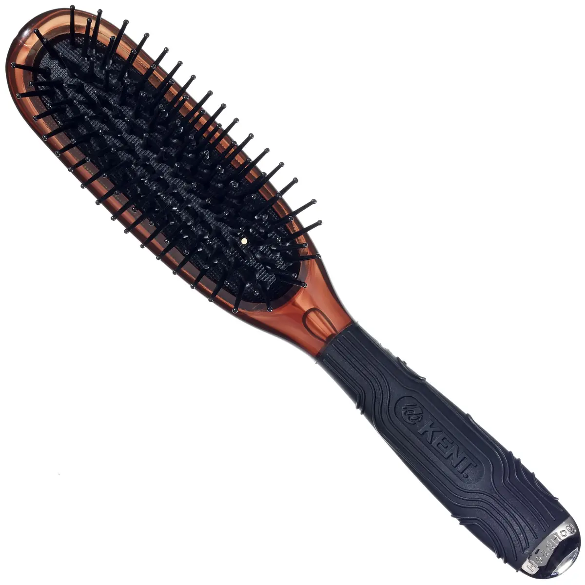 KENT HeadHog Detangler Brush with Ergonomic Rubber Grip, Anti-Static Nylon Bristles | 2.27 kg (5 lb) - main product image