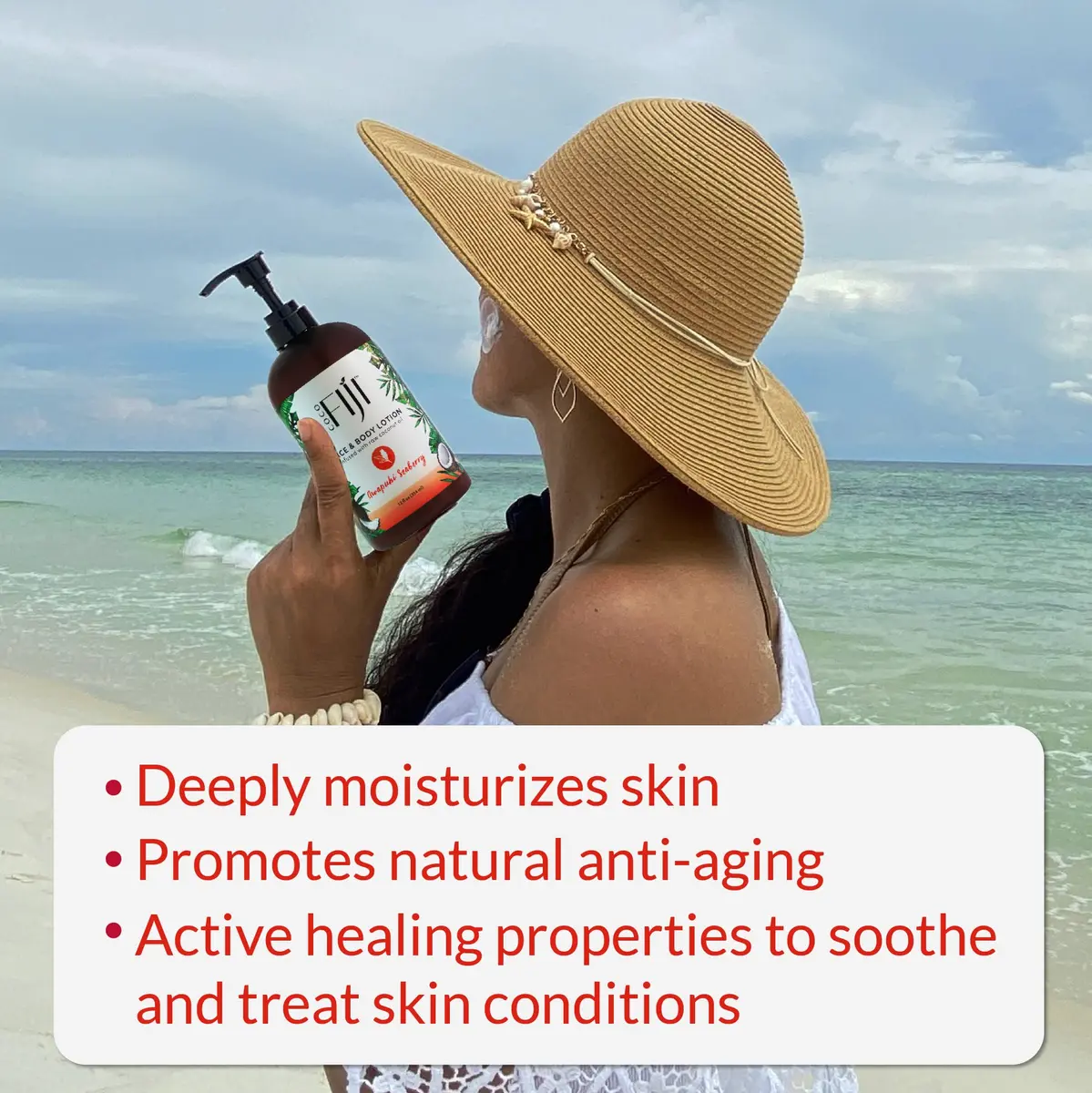 Organic Fiji Coconut Oil Infused Face & Body Lotion 12 oz | Deep Moisturizer for Sensitive Skin - view 5