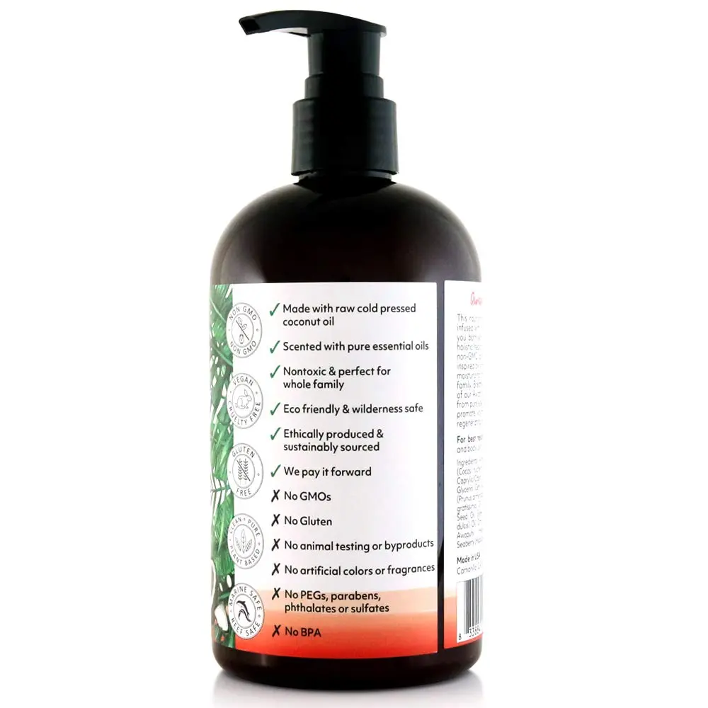 Organic Fiji Coconut Oil Infused Face & Body Lotion 12 oz | Deep Moisturizer for Sensitive Skin - view 3