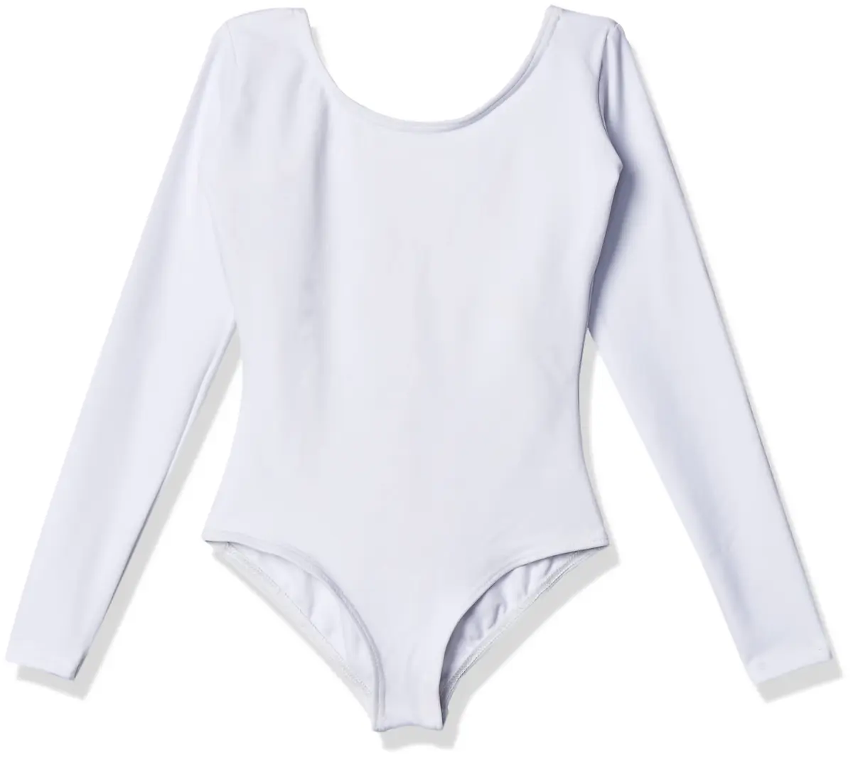 Capezio Little Girls' Team Basics Long Sleeve Leotard, White, 6-8 | Breathable, Fitted for Dance & Cheer - view 3