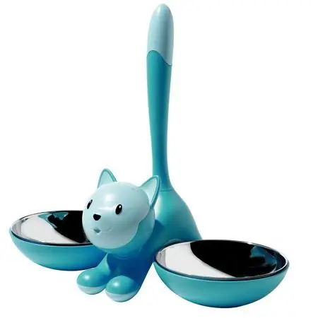 Alessi Tigrito Cat Bowl Black with Stainless Steel Insert | Designer Miriam Mirri - view 5