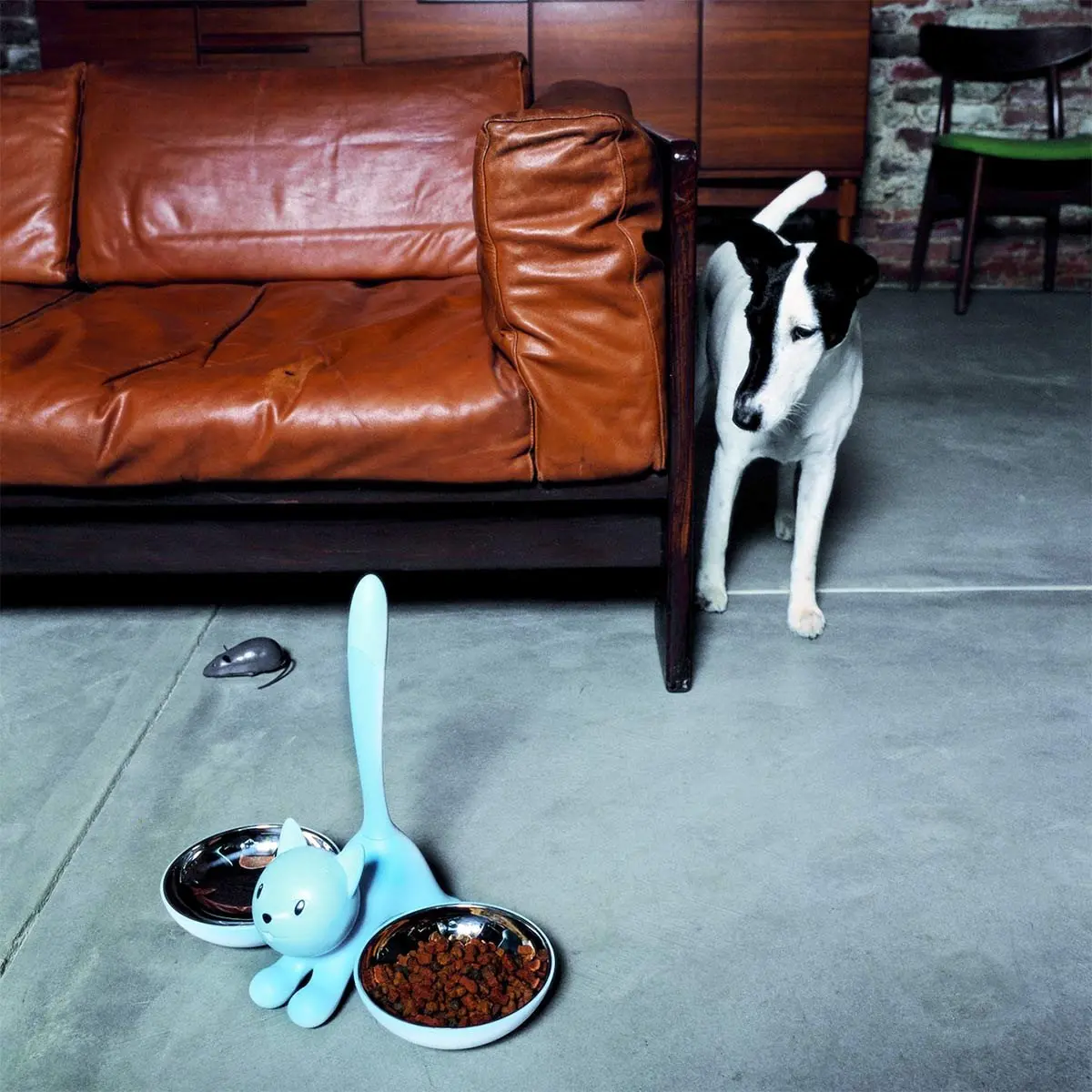 Alessi Tigrito Cat Bowl Black with Stainless Steel Insert | Designer Miriam Mirri - view 2