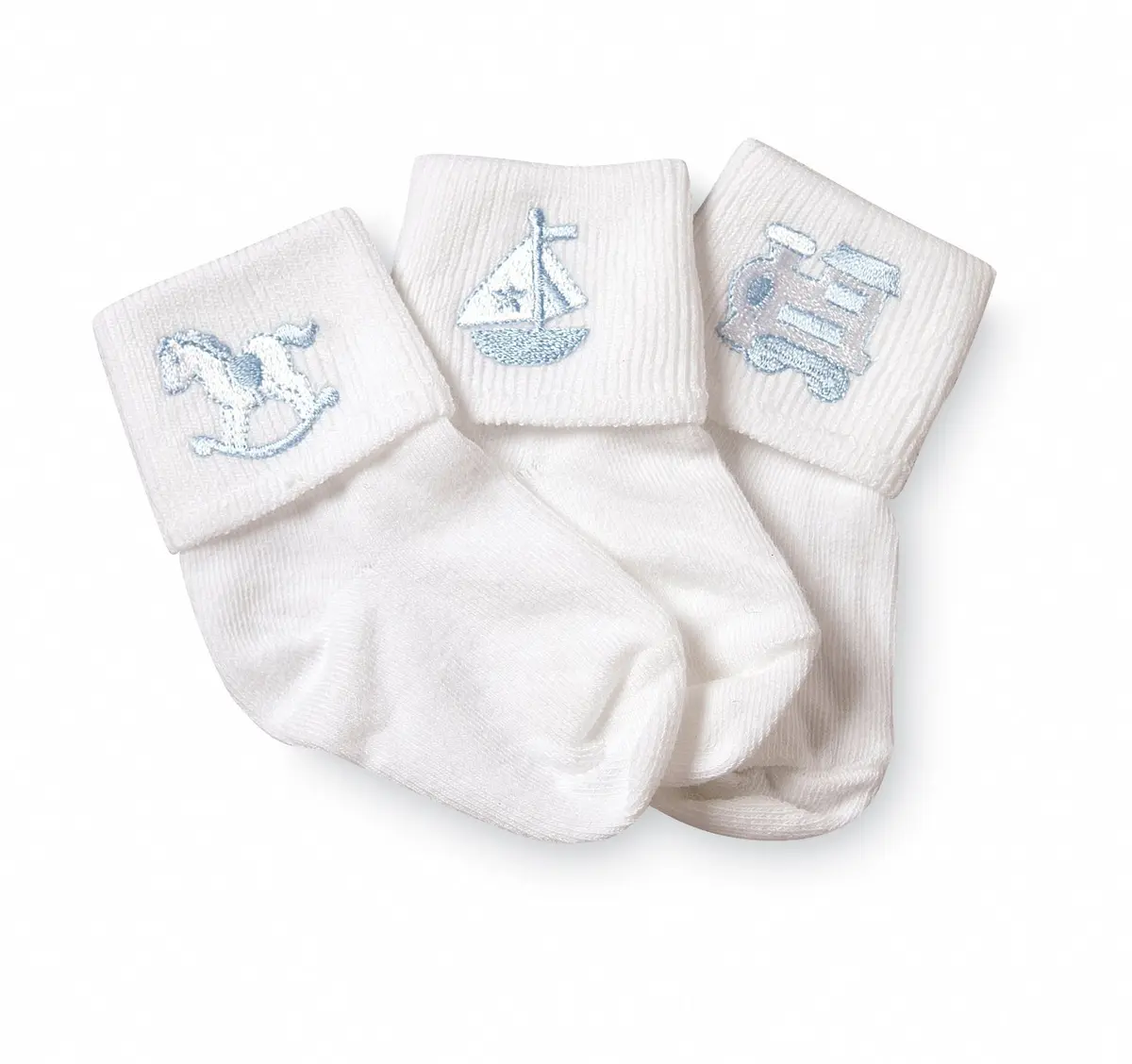 Jefferies Socks Baby Boy Collection Appliques 3 Pack | Soft Cotton, Seamless Toe, 1-3 Months - main product image