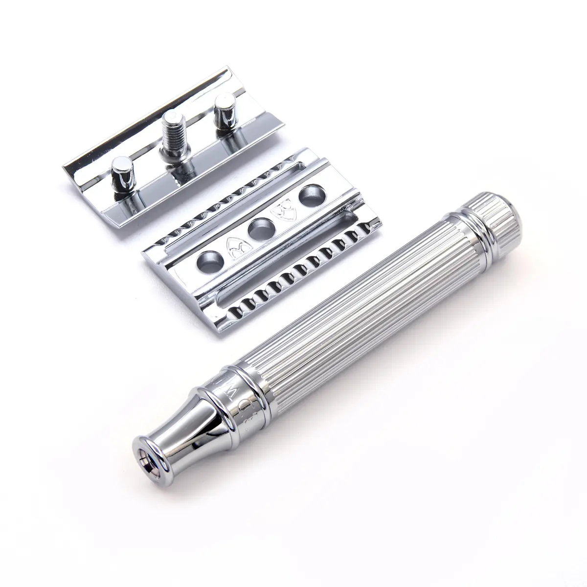 Edwin Jagger DE89Lbl Lined Chrome Plated Double Edge Safety Razor | Classic Wet Shaving Tool (93mm, Brass Handle) - view 5