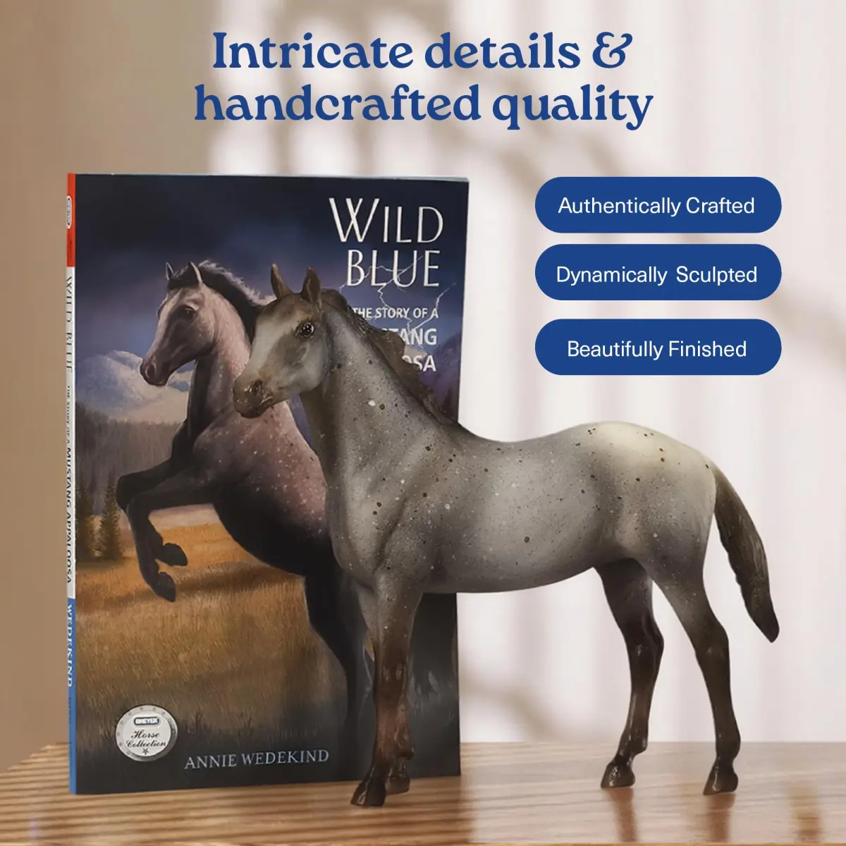 Breyer Classics Wild Blue Horse Toy Set with Book 1:12 Scale | Educational & Collectible - view 5