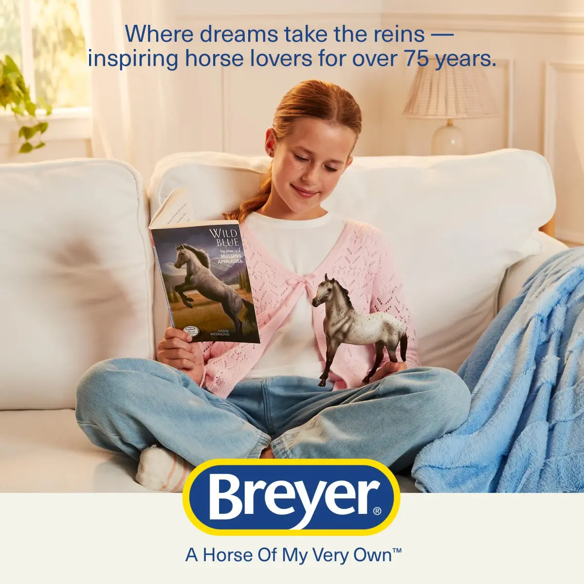 Breyer Classics Wild Blue Horse Toy Set with Book 1:12 Scale | Educational & Collectible - view 6