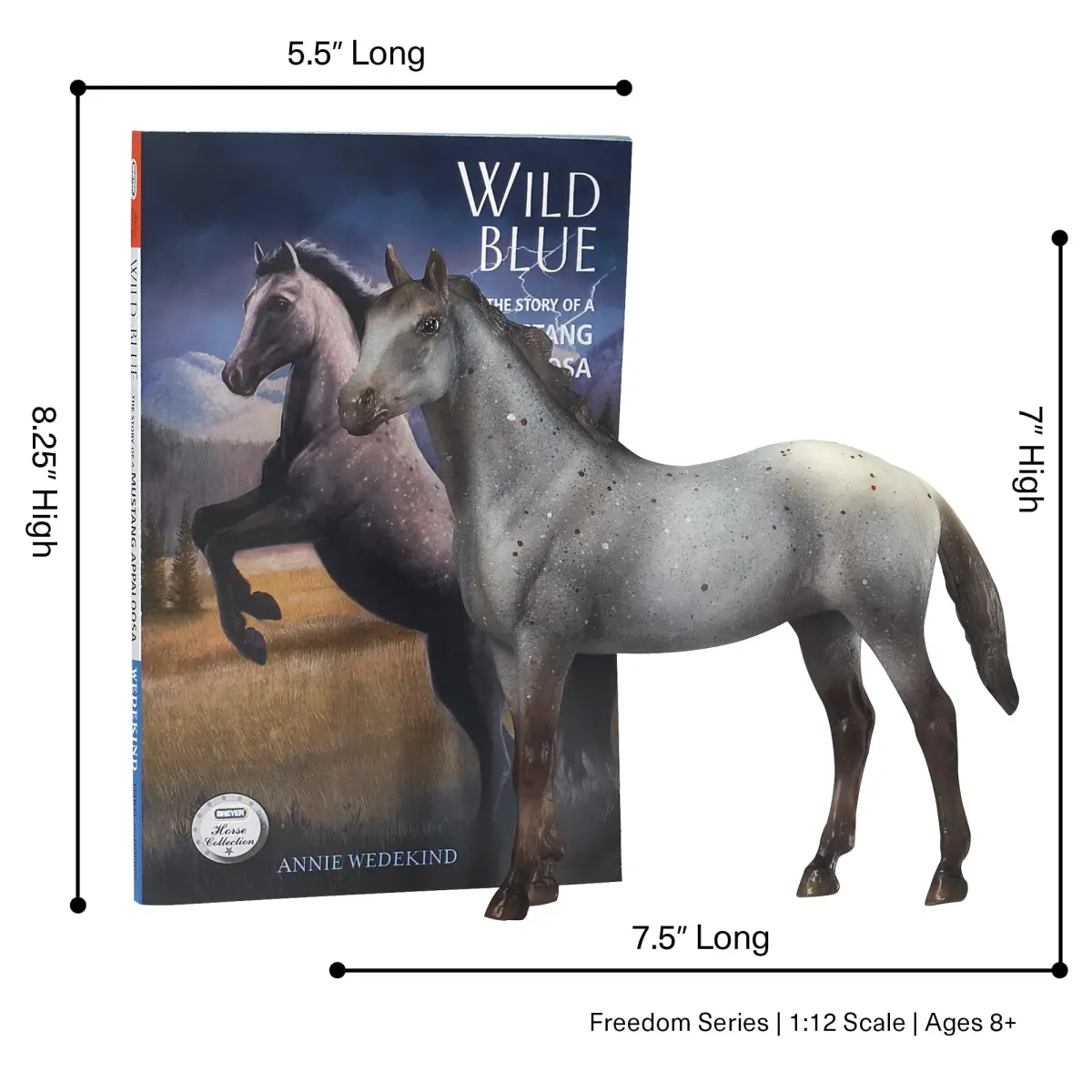 Breyer Classics Wild Blue Horse Toy Set with Book 1:12 Scale | Educational & Collectible - view 2
